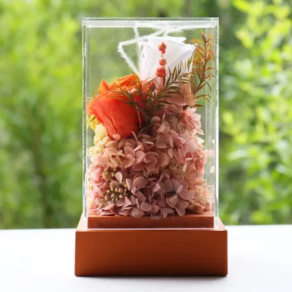 Wholesale Natural Preserved Giant Heart Red Roses Arrangement