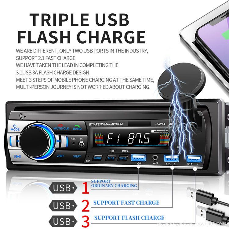 FM Transmister Charger Car para un solo reproductor Mic Music