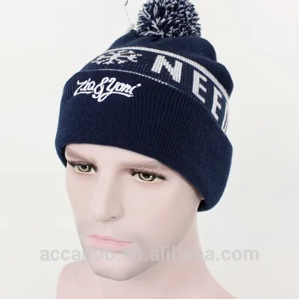 sports team beanie hat with ball/sports team beanie/knit pom beanie