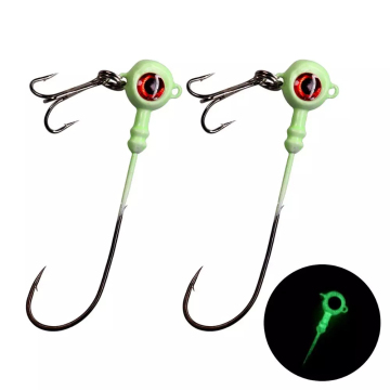 Luminous Worm Jig Hooks 5.5g 7.5g 10g Long Shank Fishing Leads