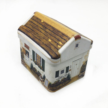 Caja de hierro de caramelo en forma de casa