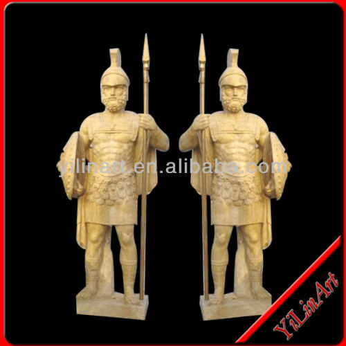 Antique Stone Life Size Roman Soldier Statues For Sale Ylr381, High