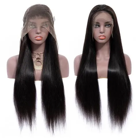 Virgin Cuticle Aligned Pre Plucked Hd Full Lace Wigs, Straight Lace Frontal Brazilian Lace Front Human Hair Wigs For Black Women