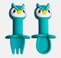 Silicone Owl Fork and Spoon Set untuk Bayi