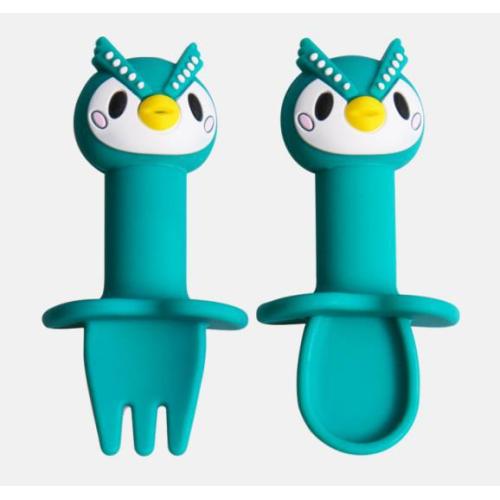 Silicone Owl Fork And Spoon Set For Baby