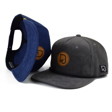 Custom Logo Leather Patch Snapback Caps - 5 Panel Gorras Original Snapback Hat with Rope