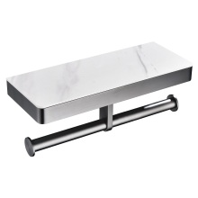 Gunmetal Toilet Paper Roll Holder With Shelf