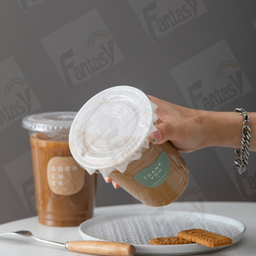 Customized 16oz PET milk tea transparent cups