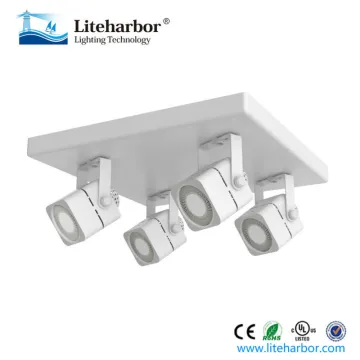 Led Track Light GU10 Shape Square 4-lamp with 8W / Lamp Max Track Head
