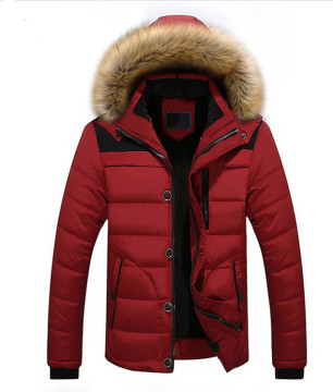 European and American Men's New Winter Hooded Plush Large Down Jacket