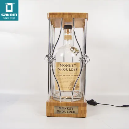 Special Shape Acrylic Metal Wooden Bottle Presenter
