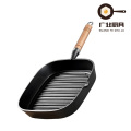 Квадратная сковорода для гриля с антипригарным покрытием черного цвета