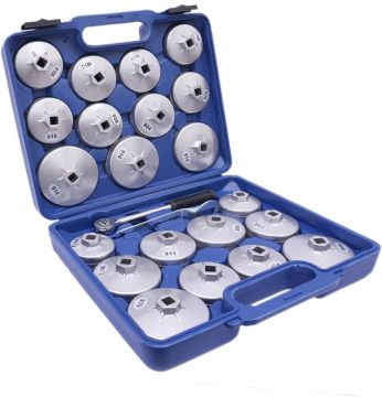 23pcs Aluminiumlegierungstup -Techer Ölfilterschlüssel -Sockelwerkzeug mit Speicherhülle