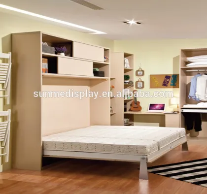 Bookshelf And Folding Desk For Wall Bed Murphy Bed