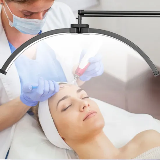 Adjustable Brightness Half Moon Table Lamp for Manicure and Lash Extension