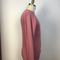 Men's Long Sleeves Knitted Round Neck Pink Sweater