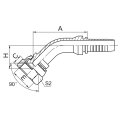 45 SAE Female 90 Cone Seat Hydraulic Fitting