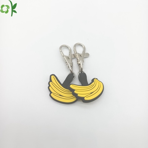 Schnelle Lieferung Bananenform Silikon Pet Tag Schlüsselbund