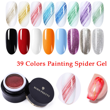 BORN PRETTY Spider Wire Drawing Nail Gel varnish Glitter Painting Gel Varnish Nail Art Soak Off UV Spider Gel Polish 39 Colors