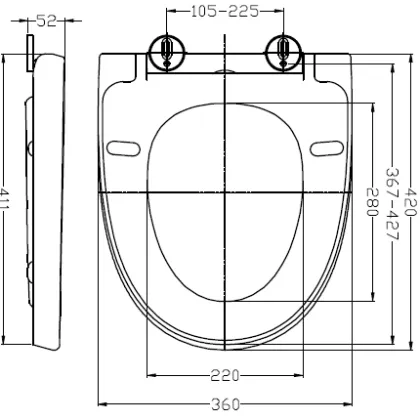 Scandinavia Standard High Quality Cera IFO Toilet Seat with Soft Close