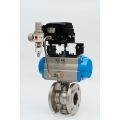 Pneumatic V-type flange regulating ball valve