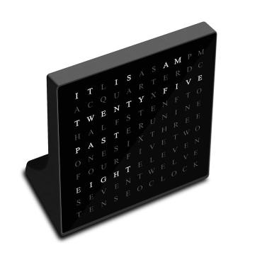 CHEETIE CP37S Small LED Clock - English Letters Time Display Table Clock for Living Room and Office