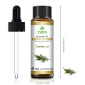 Hojas de ciprés orgánicas puras al por mayor (Cupressus sempervirens) Aceite esencial para el cuidado de la piel Aroma Multi uso