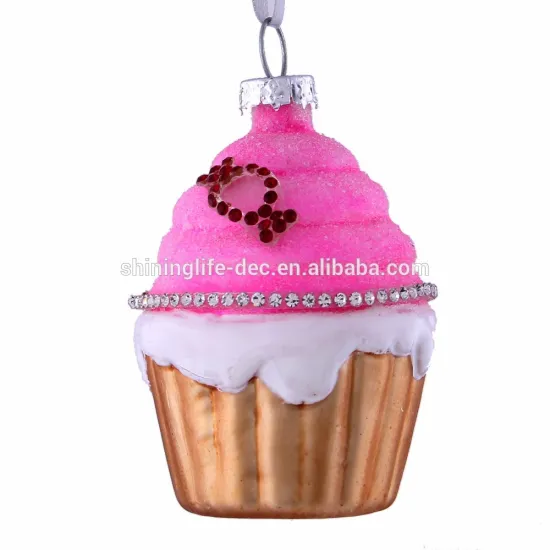 new design galss hangers of cupcakes