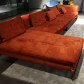 Ghế sofa hình chữ L màu cam