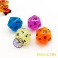 Juego de dados Naranja brillante en la oscuridad (7 dados) para Dungeons &amp; Dragons y otros juegos de rol