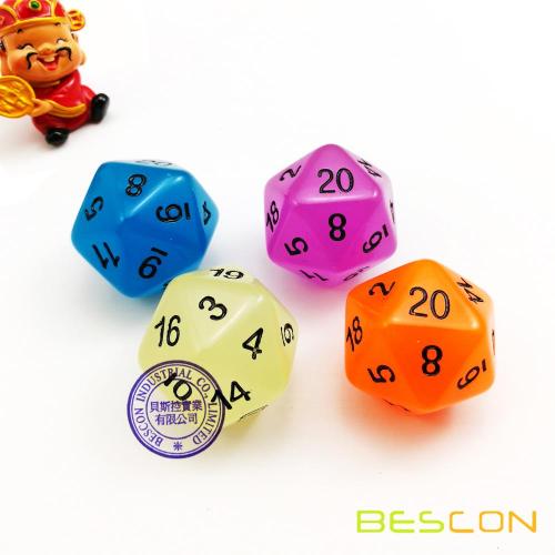 Orange Glow in the Dark Dice Set (7 Dice) for Dungeons & Dragons and Other Role Playing Games