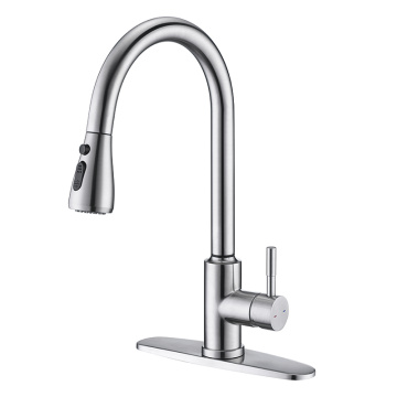 faucet ມືຈັບດຽວທີ່ບໍ່ມີສານນໍາພາ 304# ເຮືອນຄົວສະແຕນເລດ