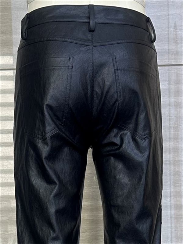 Pantalones de moda negras para hombres de algodón rayón