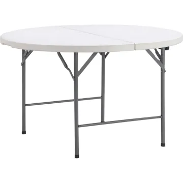 Portable 4ft Metal Legs Plastic Round Folding Table for Catering and Dining