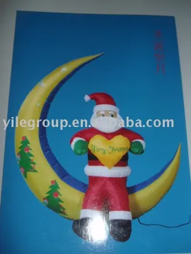 santa inflatable/santa sit on moon/1.8M santa inflatable moon