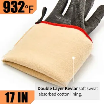 932 Fahrenheit Heat Resistant Textured Palm Handle Greasy Food BBQ Accessories Gloves