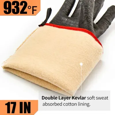 932 Fahrenheit Heat Resistant Textured Palm Handle Greasy Food BBQ Accessories Gloves