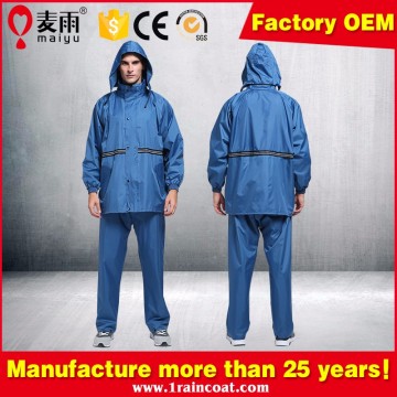 Maiyu waterproof polyester high quality customized logo rainsuit, rain coat for motorcycle