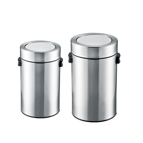 Stainless Steel Trash Can with Swing Lid