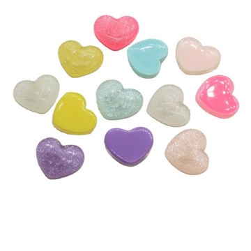 Romantic Lovely Glitter Heart Resin Beads Diy Art Decoration Girls Fashion Earring Necklace Jewelry Ornament Keyring Making