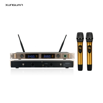 Transmittetore wireless e microfono wireless UHF tutti in metallo per la festa di nozze di karaoke (RIY-0212)