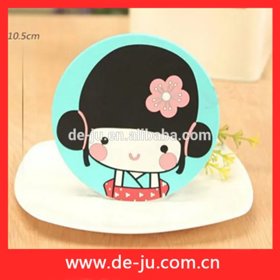 Little Girl Classical Beauty Design Round Silicone Cup Mat
