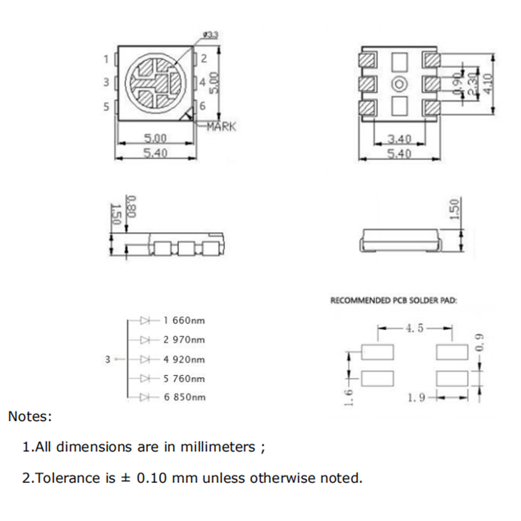 5 chips SMD LED 5050 SMD LED