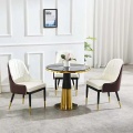 Hotel Bedroom Furniture Modern Shape 2 Pcs Set Marble Top Metal Leg Center Table Coffee Table Set