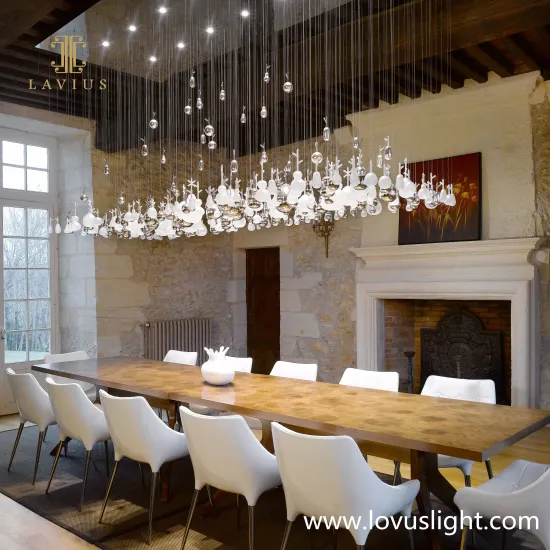 Modern decorative chandelier Villa restaurant hotel restaurant chandelier White snowman shape chandelier