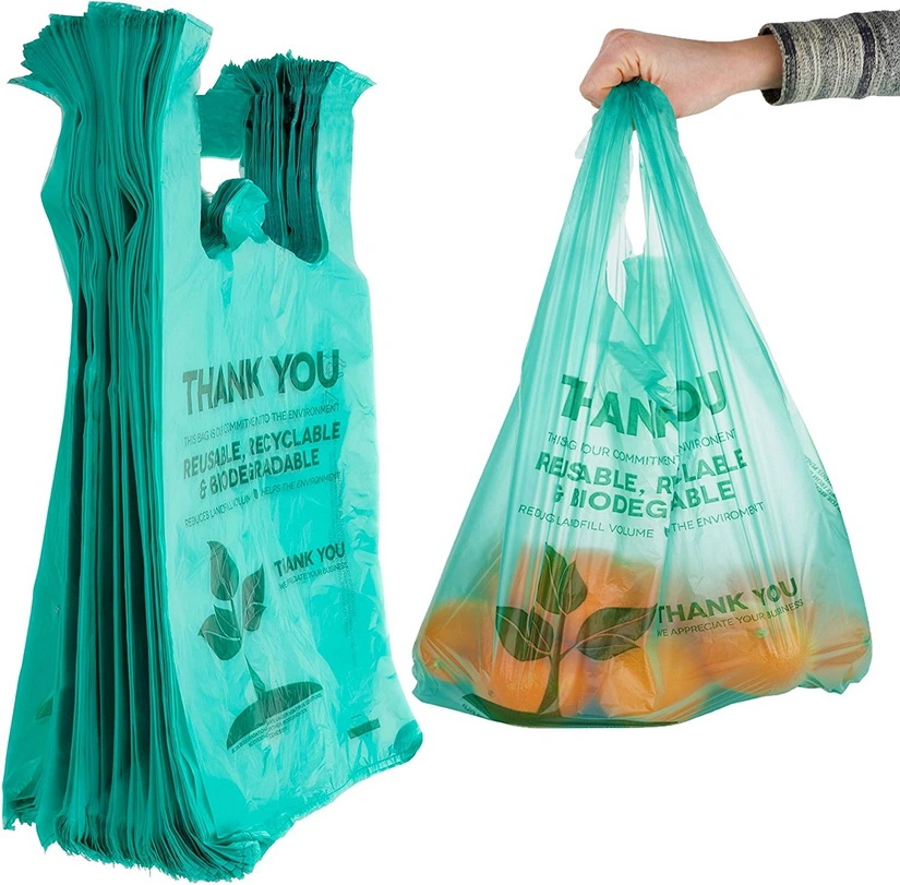 HDPE Printed Plastic Roll Carrier Biodegradable Poly Bags for Shopping Supermarket