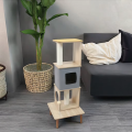 Modern Luxury Large Indoor Plush Wooden Cat Tree Tower Climbing Condo Activity Center Premium Pet Furniture