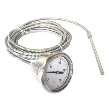 60mm & 75mm Oil Filled Remote Reading U Clamp Capillary Thermometer: Precision Temperature Measurement Tools