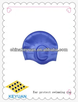 Silicone ear protect swimming cap