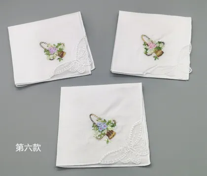 Flower White Handkerchief Embroidery Ladies Lace